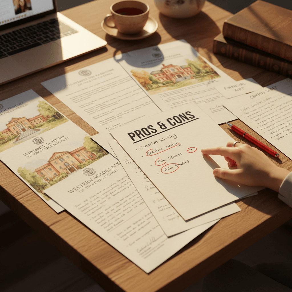 أوراق وملفات جامعية على مكتب الطالب