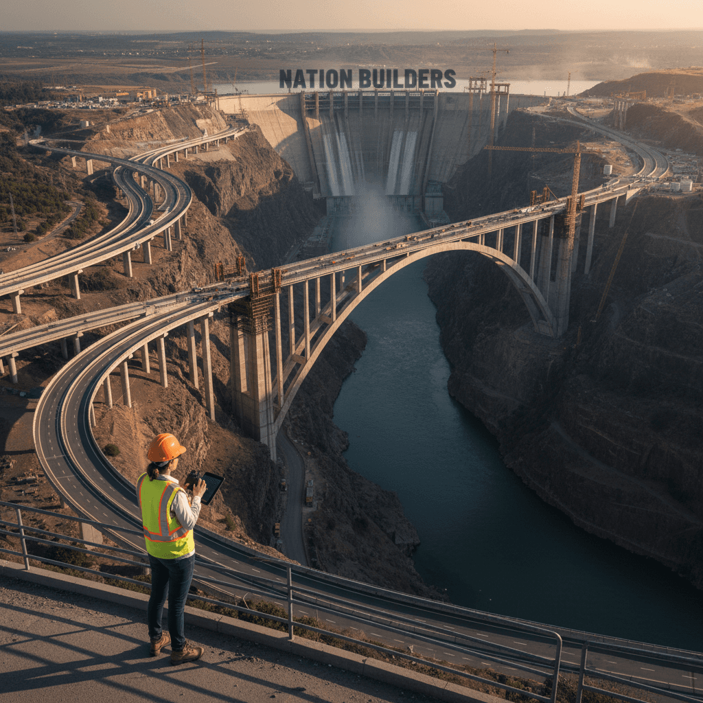 مهندس حكومي يعمل على مشروع بنية أساسية