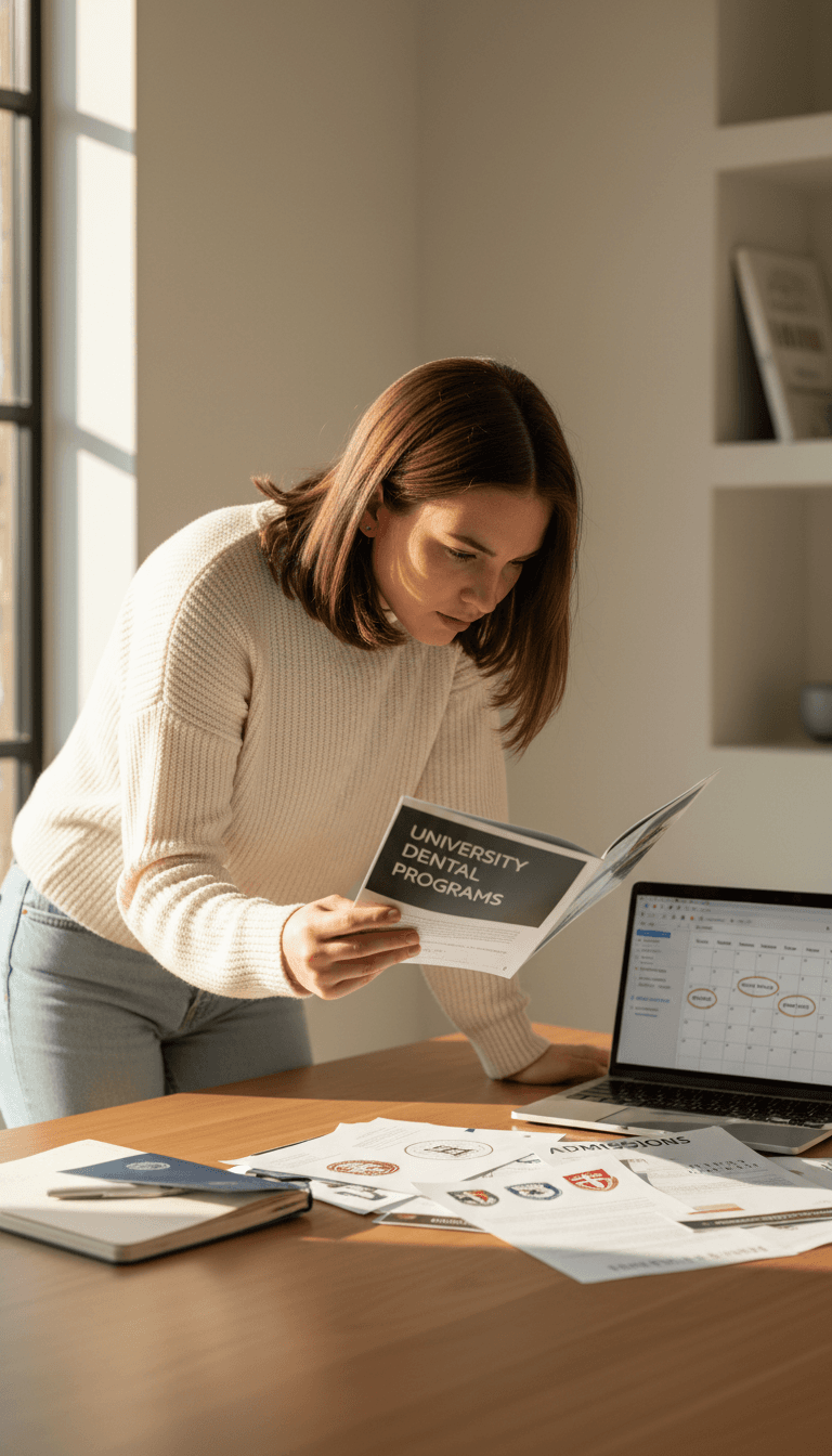 طالب يراجع وثائق التنسيق الخاصة به ومعلومات الجامعات